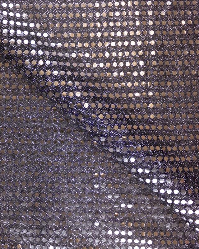 Round Glitter Fabric Silvery - Tissushop